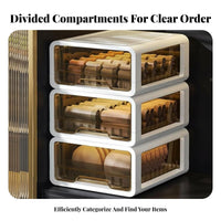 3 Pieces Underwear Storage Box Set Space-Saving Drawer Organizer for households
