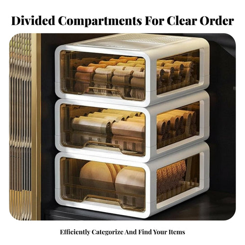 3 Pieces Underwear Storage Box Set Space-Saving Drawer Organizer for households