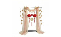 Easy to Decorate Wedding Arch Stand Stable Base Black Iron Display Rack Heavy Duty Photo Backdrop Stand Anti-Rust for Party Decorators, Engagement, Living Room