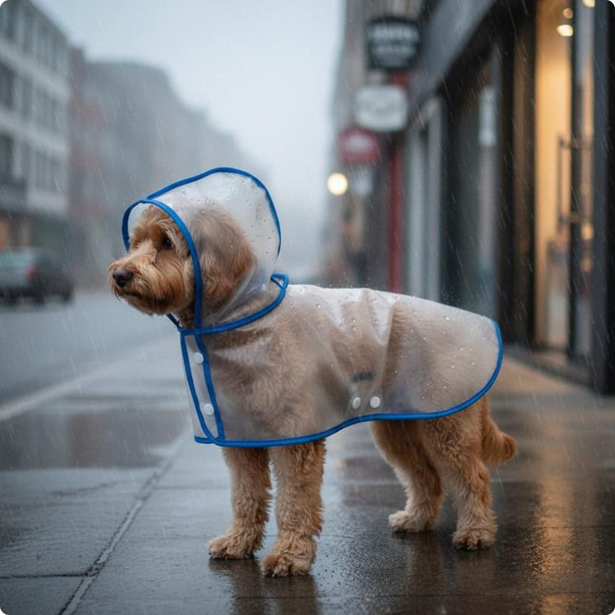 Transparent Dog Raincoat Easy to Put on Waterproof Pet Rain Jacket Lightweight