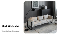 Nordic Aesthetic Upholstered 2-Seater Sofa Soft seat pads Minimalist Fabric Settee Sturdy Frame Small Couch Easy Assembly for Apartment Dwellers, Young Adults, Homeowners, Rental Home, Bedroom, Lounge Area, creamice