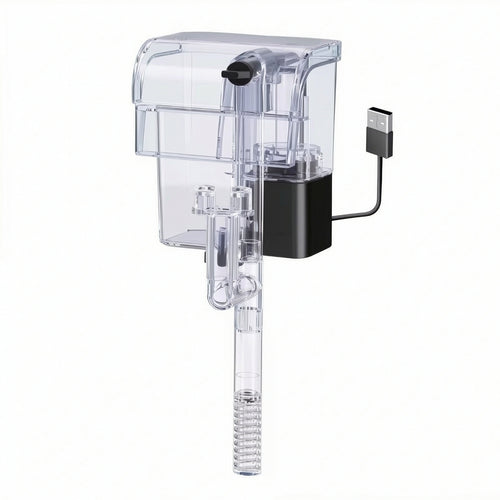 Aquarium Filter with Surface Skimmer Transparent for Desktop Aquariums