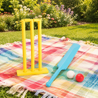 Cricket Set for Kids 7-14 Years, 58x8cm Complete Ball Game Set made of PP, for Indoor and Outdoor, with Bat, Stumps and Balls