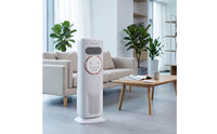Floor-Standing Air Cooler and Heater 2-in-1 Vertical Fan with Handheld Controller Control Heating Air Conditioner with Heater Year-Round for Living Room, Home, Bedroom, Office