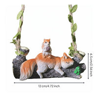 Squirrel Swing Ornament Cute Tree Swing Squirrel Statue Cartoon Design