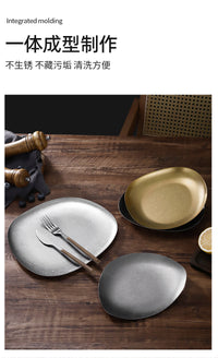 Retro 304 Stainless Steel Irregular Plate