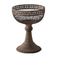 Decorative Iron Planter Bowl Shaped Pedestal Planter Raised Residence Style Decoration