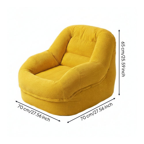 Non-Slip Corduroy Chair with Handle Soft Padded Floor Lounger Supportive Compact Lounge Seat Comfortable for Readers, Gamers, Reading Corners, Small Apartments, Gaming Rooms