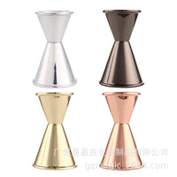 不锈钢304加厚双头卷边量杯带刻度酒吧量酒器刻字盎司杯 jigger杯