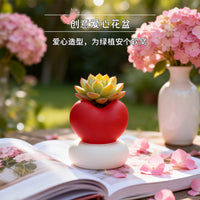 爱心造型多肉花盆创意个性桌面花器家用室内绿植摆件阳台装饰盆栽