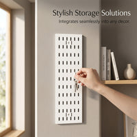 Wall Organizer Pegboard with Hooks, Suction Mount Office Storage for No Tool Organiser, 5 Piece Hanging Board Set