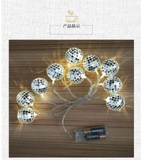 LED Mirror Ball String Lights for Party and Christmas Decor