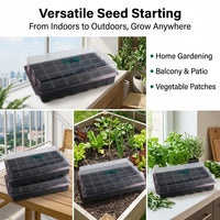 24 Cell Germination Tray Kit, PVC Propagation Trays with Buckle Lid, Drain Holes, Labels & Dibber, Large Green Seedling Nursery for Indoor Gardening