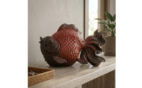 Koi Ornament Glossy Glaze Carp Statue Flowing Tail