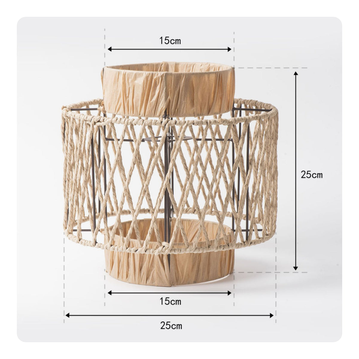 Handwoven Hanging Lamp Shade Light Luxury Design Woven Lampshade Natural Texture