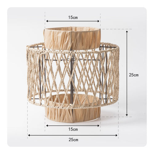 Handwoven Hanging Lamp Shade Light Luxury Design Woven Lampshade Natural Texture
