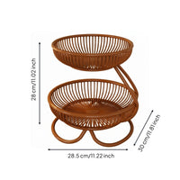 Two-Tier Fruit Basket Wire Tiered Platter Multi-Purpose for Kitchen Counter