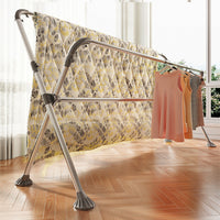 X-Shaped Floor-Standing Clothes Drying Rack, Metal, Non-Foldable, Non-Extendable