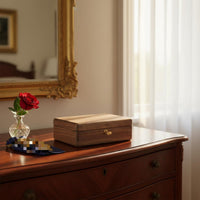 Walnut Jewelry Case Compact Wood Band Holder Box Anti-Scratch for Wedding