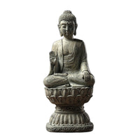 Buddha Statue Weathered Tabletop Statue with Base Freestanding for Office Desk