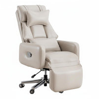 Reclining Chair with Footrest Lumbar Support Office Furniture 360° rotate Padded Armrests for People Working from Home, resting
