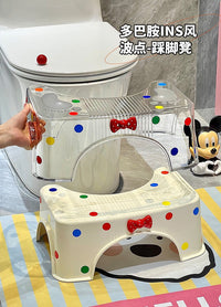 波点多巴胺色厕所马桶凳脚踩塑料加厚防滑卫生间垫脚神器儿童厕所