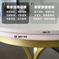 Light Luxury Marble Side Table Round Metal Coffee Table