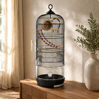 Round Bird Enclosure Easy to Clean Large Parrot Enclosure Wide Bar Spacing