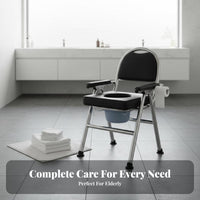 Adjustable Height Toilet Frame Foldable Commode Chair Heavy Duty for Bedside