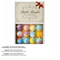 12 Pieces Pastel Bath Fizz Gift Box Two-Tone Gift Set Bath Bombs