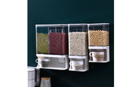 Space-Saving Dry Food Dispenser Clear Wall Mounted Dispenser Transparent Storage Container with Cup Airtight for Kitchen