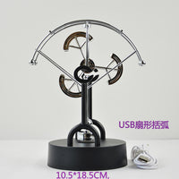 降落伞混沌摆KINETIC ART动态艺术家居桌面装饰USB扇形永动仪模型