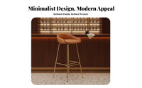 Upholstered High Stool Minimalist Design Bar Chair With Backrest for Dining Room