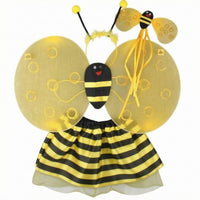 Cute Cartoon Design Children's Bee Costume Vibrant Colors Bee Costume Set Comfortable Bumblebee Dress-up Set Lightweight for Girls, Stage Performance, Birthday Party, Halloween