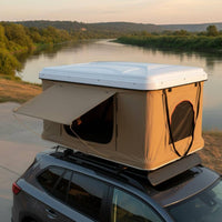 Automatic Opening Hard Shell Roof Tent Waterproof Rooftop Tent 2-3 Person Outdoor Gear Includes Telescopic Ladder for Campers