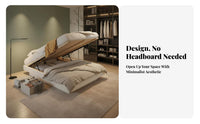 Gas raise Mechanism Headboardless Ottoman Bed Space Saving Bedroom Furniture Floating Design Minimalist aesthetic for People with Small Rooms, Apartment Dwellers, Young Adults, Studio Flat, Guest Room