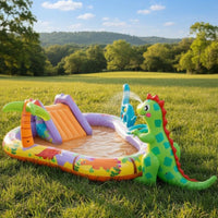 Dinosaur Water Play Play Area Easy to Set up Inflatable Kiddie Pool Slide