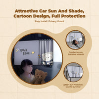 Car sun shield, adjustable sun shield, universal fit for infant and kids side panes