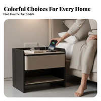 Nightstand with Storage Light Luxury design 2-Drawer Bedside Cabinet for partners