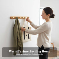 Multi-Peg Hook Rail Easy to Install Coat Hanger Space-Saving for Behind the Door