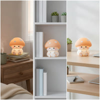 Rechargeable Toadstool Night Light Dimmable Toadstool Lamp Auto-off Silicone Night Light with Timer Portable for Children, Toddlers, Babies, Bedside, Nursery, Bedroom