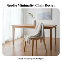 Molded Shell Chair with Wood Legs Nordic Design Dining Seat Easy Assembly Floor Protection Feet for Living Room, Reception Area