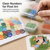 Cute Cat Perler Bead Color Chart Stickers for DIY Crafts - 295 Colors