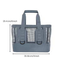 Mesh Tote Bag Reinforced Equipment Bag with D Rings Structured for Pool, Boat