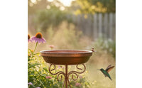 Freestanding Bird Bath Round Basin Freestanding Bird Feeder Weatherproof