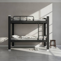 Metal Bunk Bed Space-Saving Steel Bunk Bed Sturdy Furniture for Students, Dorm Rooms, Student Accommodations, Compact Bedrooms