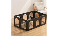 10 Pieces Interlocking Modular Pet Fence Stable Dog Playpen with Door Secure Pet Playpen with Door Portable for Small Dogs, Young Dogs, Rabbits, Living Room, Apartments