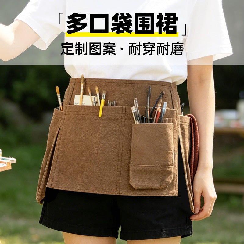 Thick Canvas Tool Waist Bag with Multi-Function Storage for Barbers and Hairdressers
