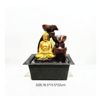 Tabletop Fountain with Buddha Carved Buddha Fountain Indoor Compact for Buddhists, Entry Table, Tea Corner