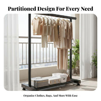 Freestanding Garment Rack Simple Design Portable Clothing Effortless Assembly Freestanding Wardrobe Rack for Homeowners, Balcony, Bedroom